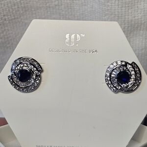 Elegant Silver and Blue Earrings